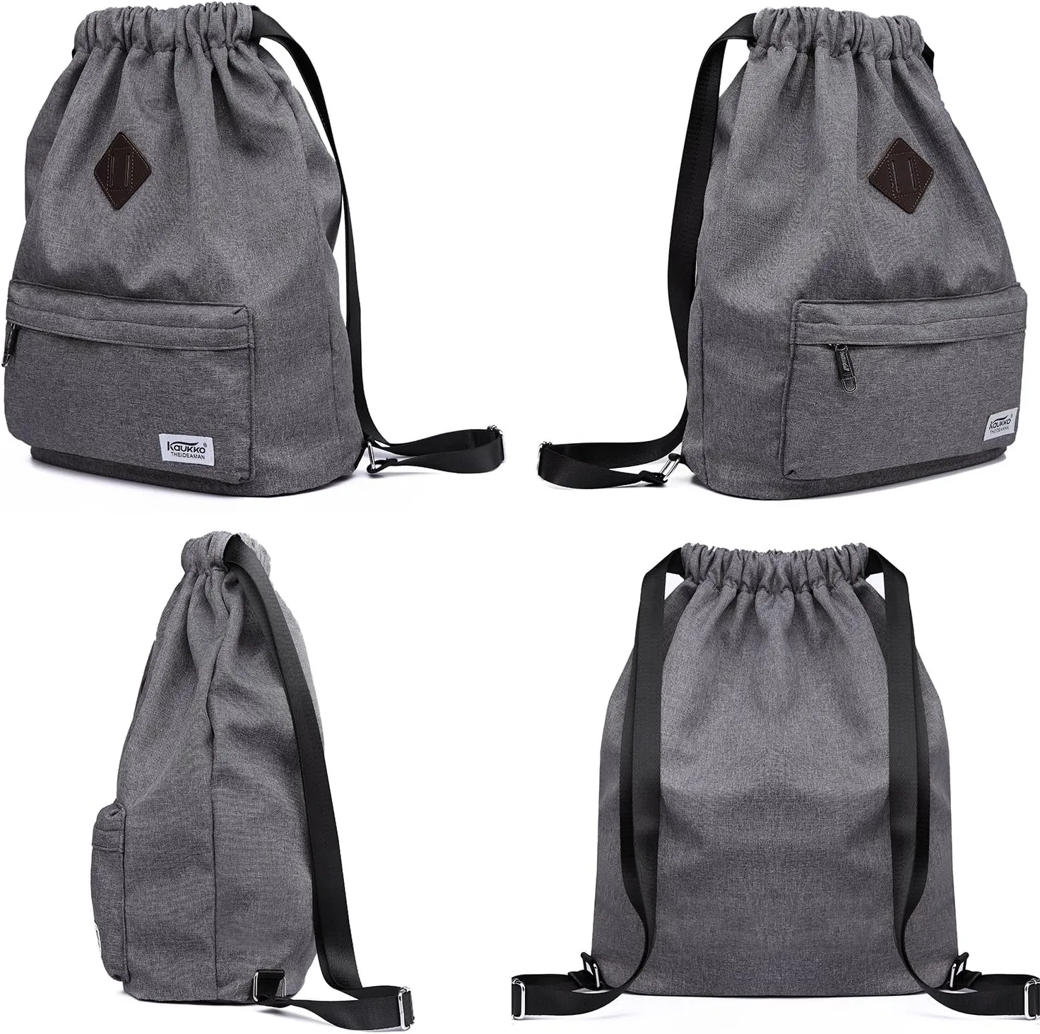 KAUKKO Drawstring Sports Backpack Gym Yoga Bag Shoulder Rucksack for Men and Women
