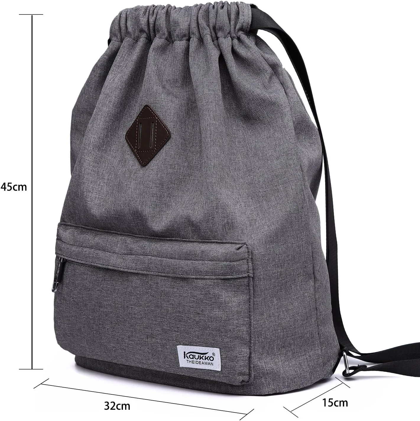 KAUKKO Drawstring Sports Backpack Gym Yoga Bag Shoulder Rucksack for Men and Women