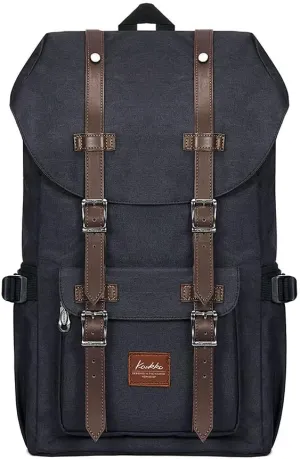 KAUKKO Travel Laptop Backpack, Outdoor Rucksack, Casual backpack Fits 15.6"(Oxford Black)