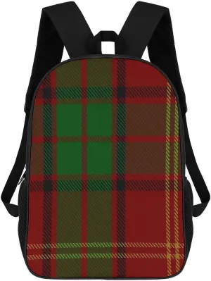 Kirk Clan Family Tartan Backpack Lightweight Waterproof Backpacks Laptop Backpack for Unisex Casual Travel Daypacks Large Capacity
