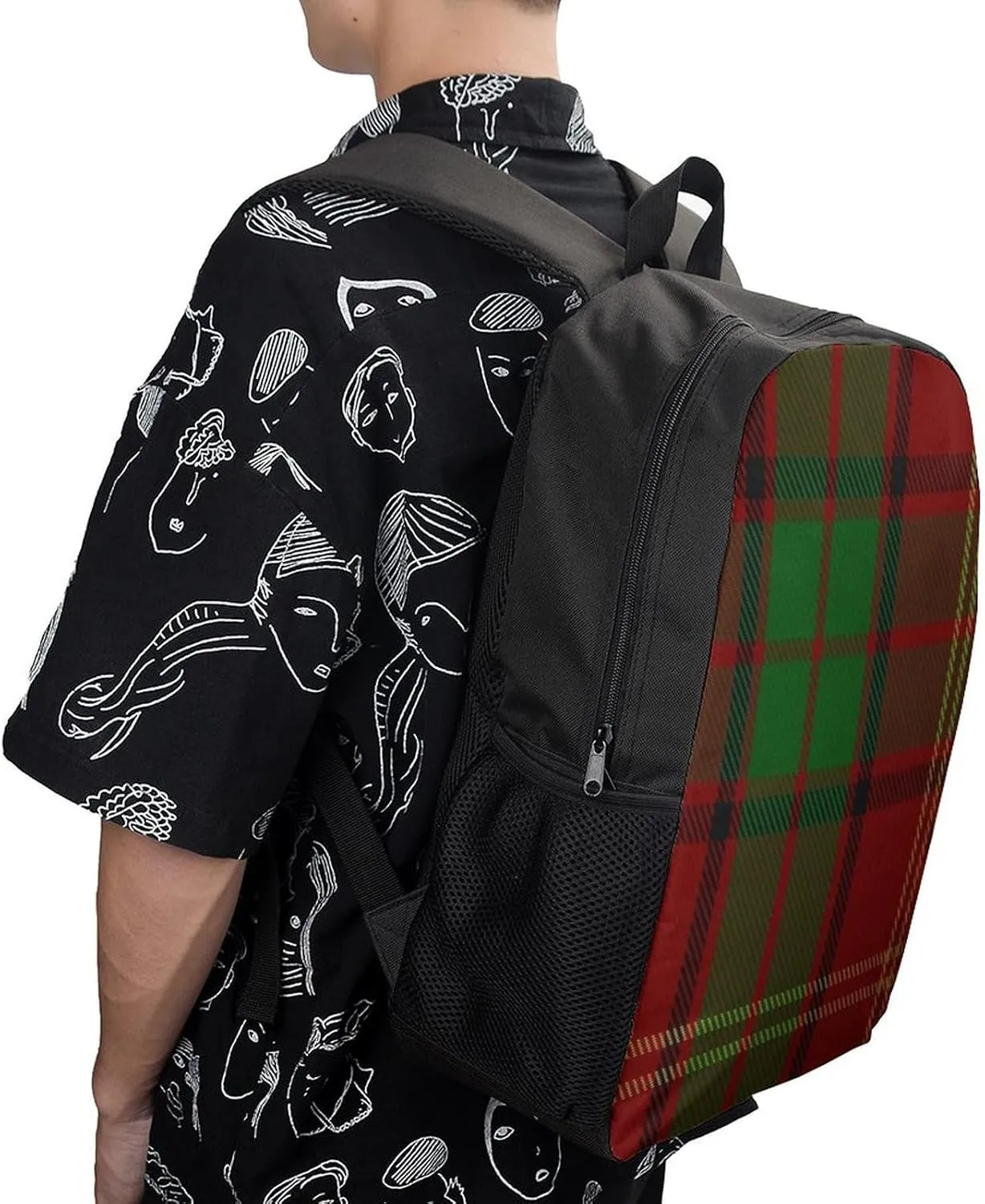 Kirk Clan Family Tartan Backpack Lightweight Waterproof Backpacks Laptop Backpack for Unisex Casual Travel Daypacks Large Capacity