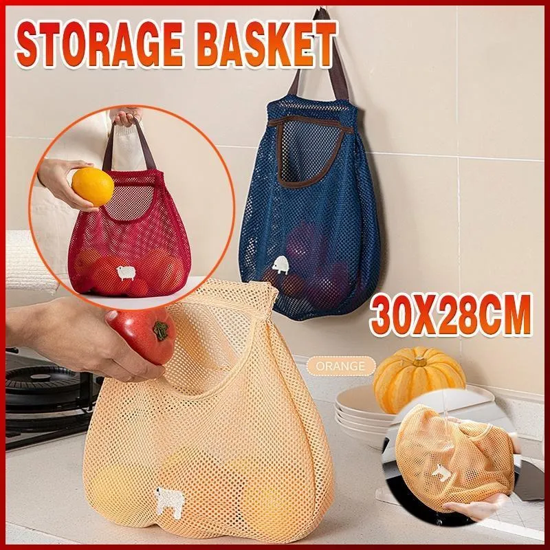 Kitchen Storage Mesh Bag 1PC 3Colours Polyester