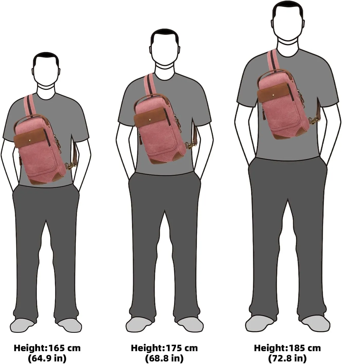 KL928 Canvas Sling Bag Crossbody Backpack Sling Backpack Shoulder Bag Casual Daypacks for Men Women