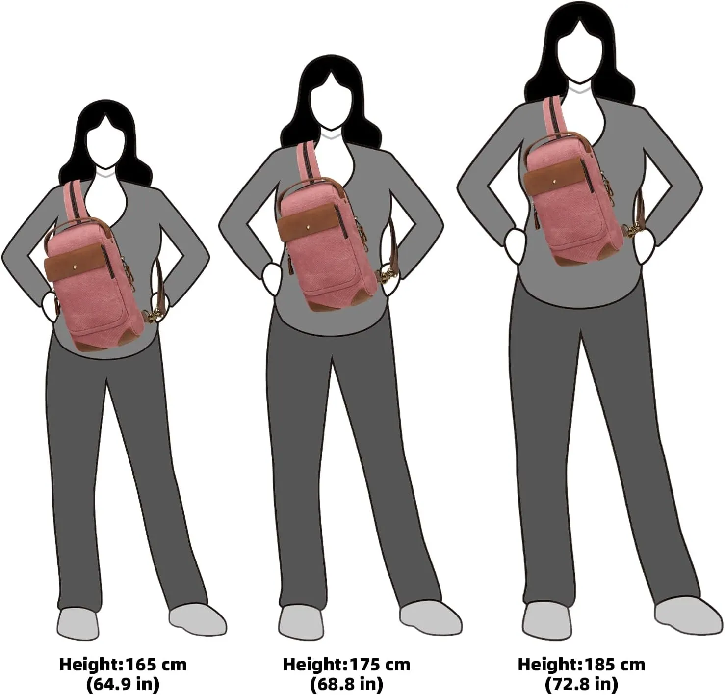KL928 Canvas Sling Bag Crossbody Backpack Sling Backpack Shoulder Bag Casual Daypacks for Men Women