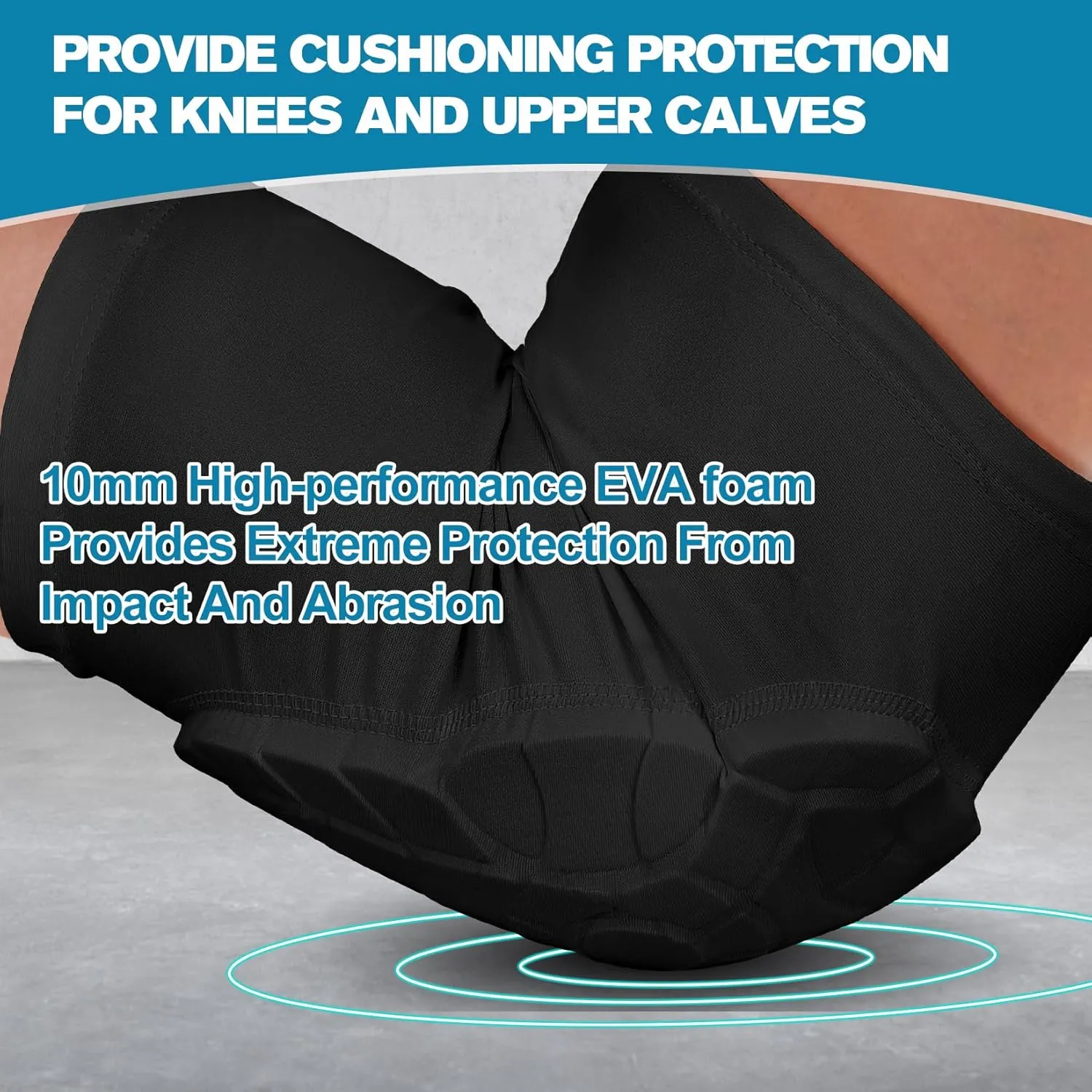 Knee Pads Football Compression Padded Leg Sleeve Knee Protection Pads For Basketball Baseball Volleyball Cycling Wrestling - Adult & Youth Size (Black 1 Pair)