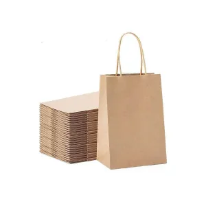 Kraft Carry Craft Paper Bags 50PCS 5Sizes Brown