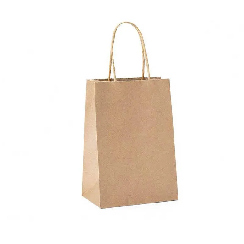 Kraft Carry Craft Paper Bags 50PCS 5Sizes Brown