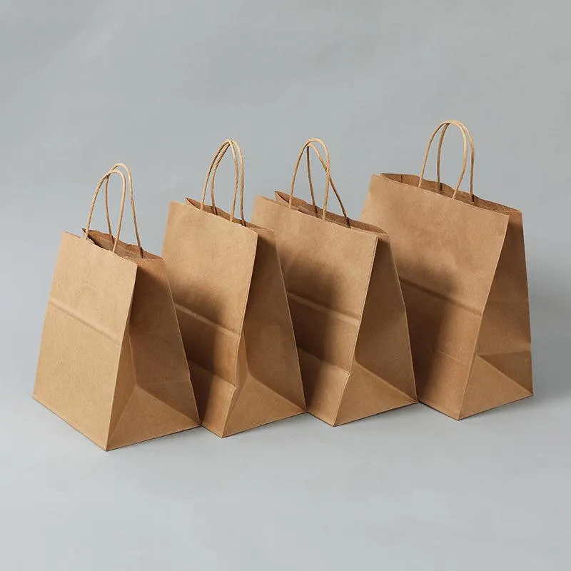 Kraft Carry Craft Paper Bags 50PCS 5Sizes Brown