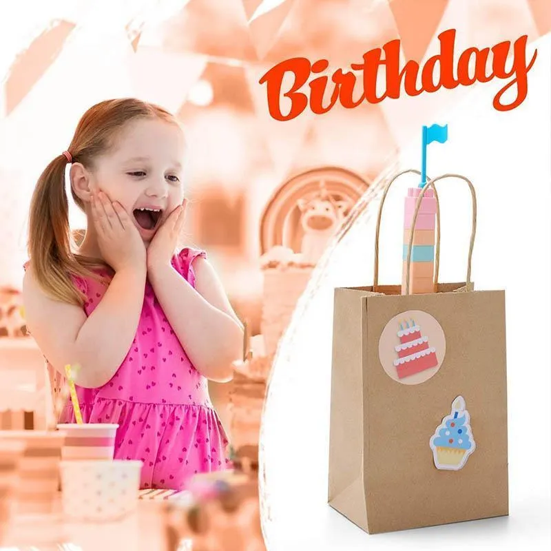 Kraft Carry Craft Paper Bags 50PCS 5Sizes Brown