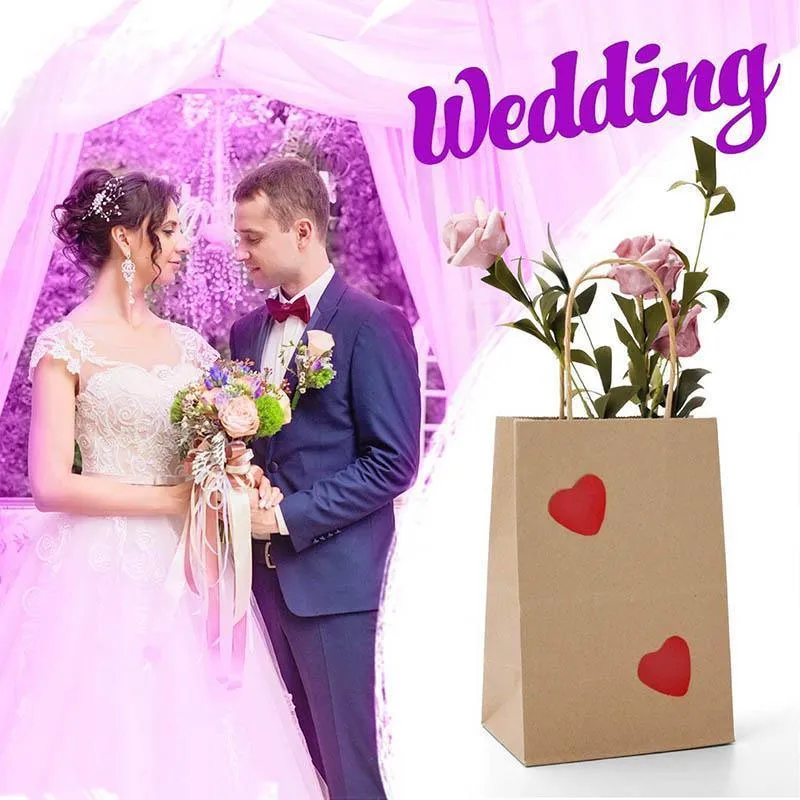 Kraft Carry Craft Paper Bags 50PCS 5Sizes Brown