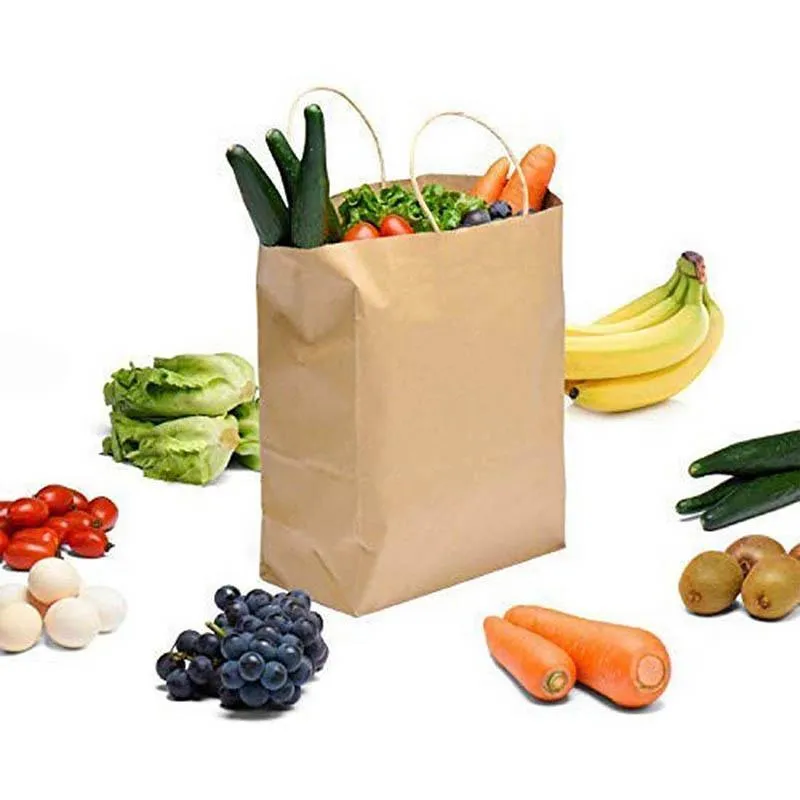 Kraft Carry Craft Paper Bags 50PCS 5Sizes Brown
