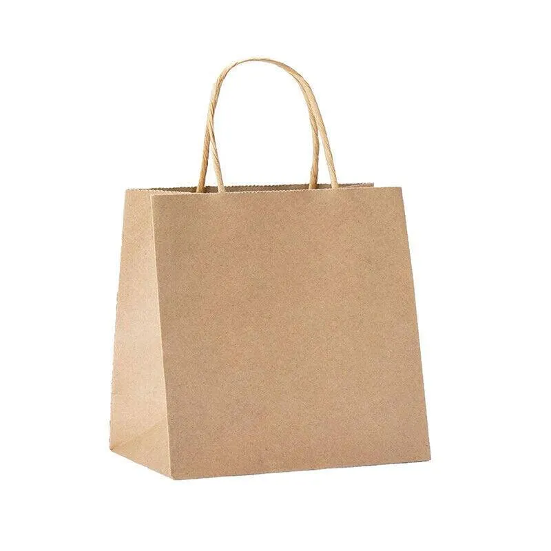 Kraft Carry Craft Paper Bags 50PCS 5Sizes Brown