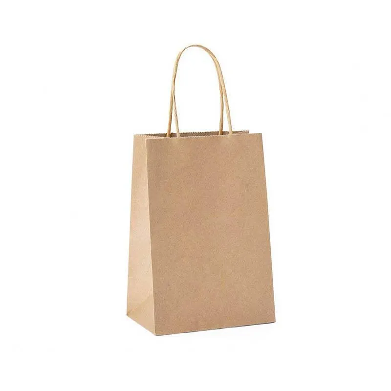 Kraft Carry Craft Paper Bags 50PCS 5Sizes Brown