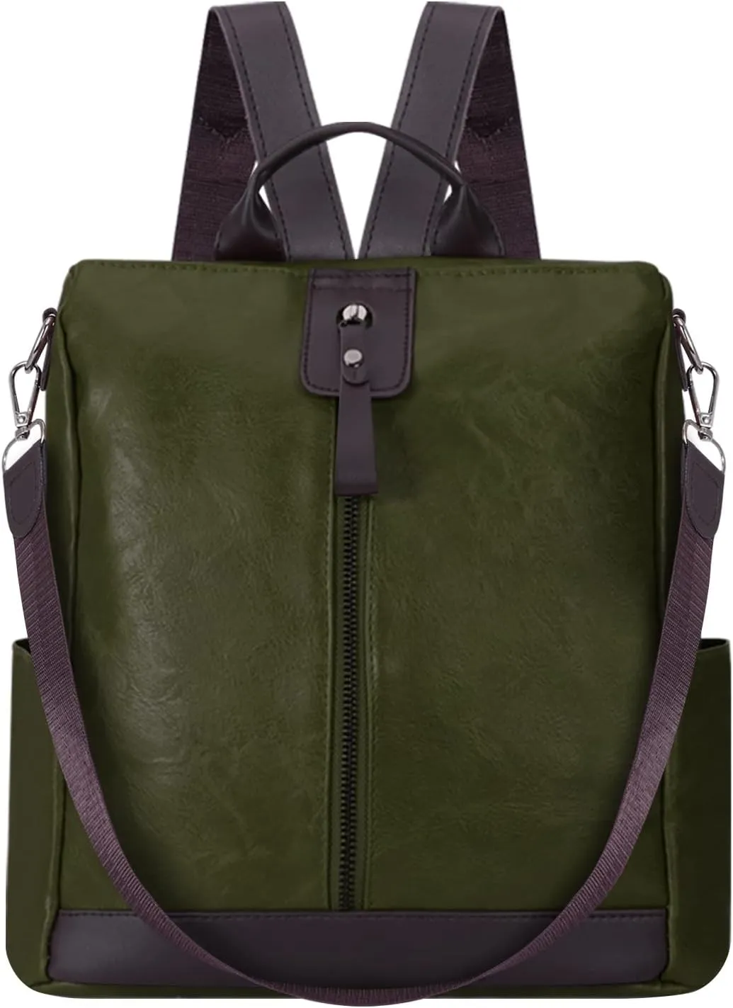 Ladies Anti-Theft Leather Backpack Women Vintage Shoulder Bag Travel Rucksack Womens Casual Daypacks Working Bags Multi Pocket Soft Leather Lightweight 20L
