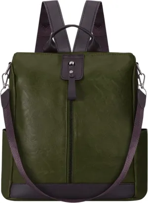 Ladies Anti-Theft Leather Backpack Women Vintage Shoulder Bag Travel Rucksack Womens Casual Daypacks Working Bags Multi Pocket Soft Leather Lightweight 20L