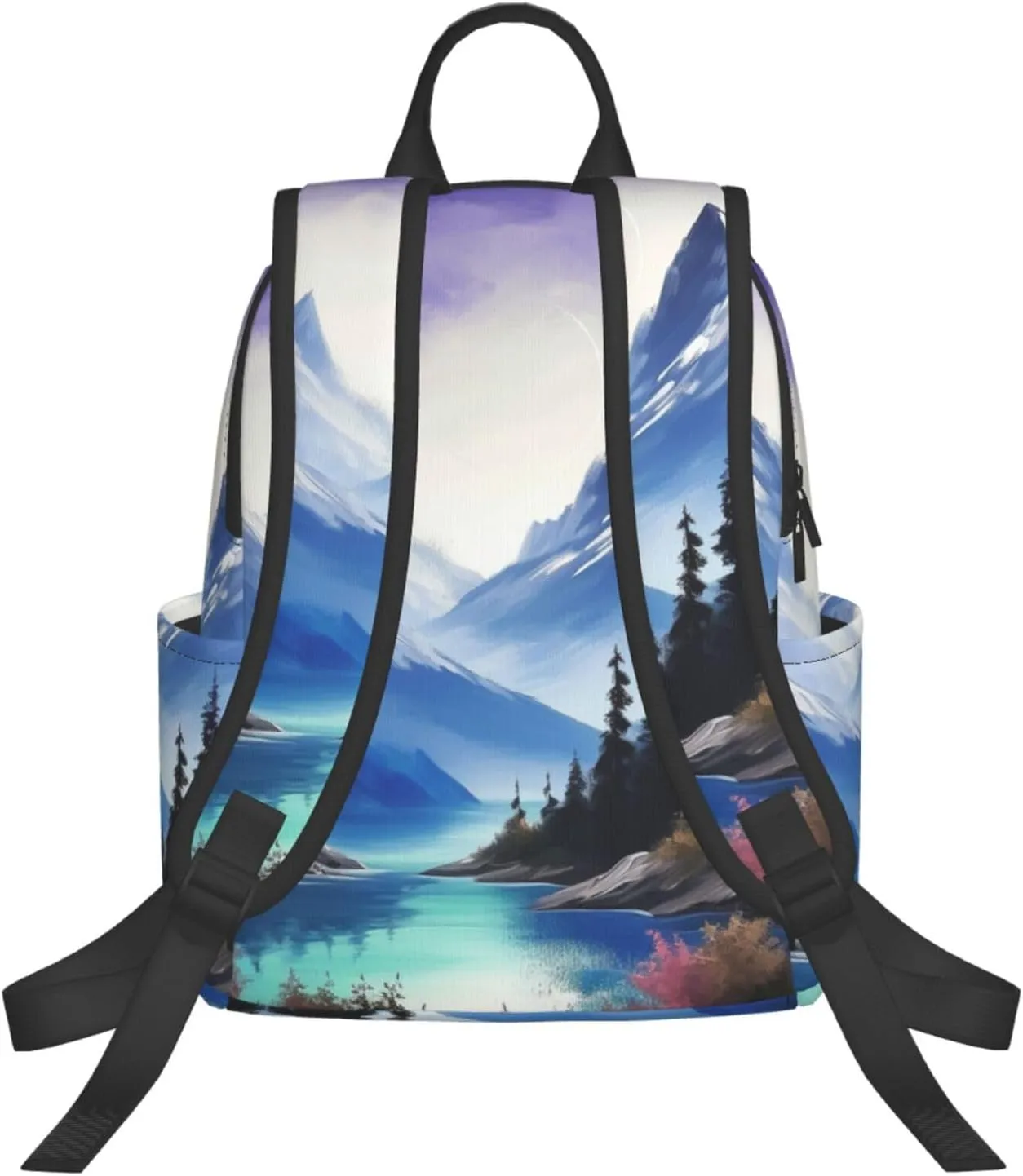 Laptop Backpack 14.7 Inch with Compartment Mountains Painting Laptop Bag Lightweight Casual Daypack for Travel