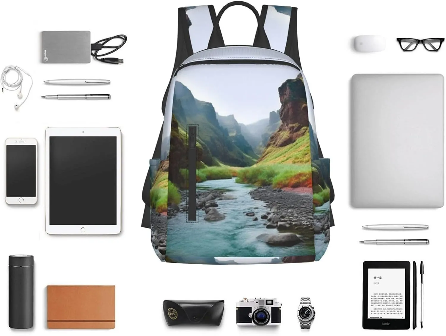 Laptop Backpack 14.7 Inch with Compartment Valley Rivers Laptop Bag Lightweight Casual Daypack for Travel