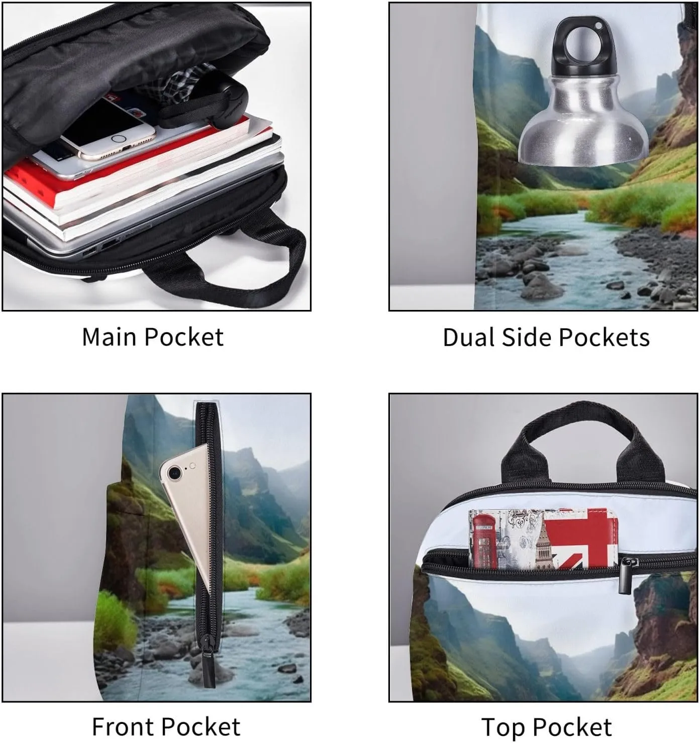 Laptop Backpack 14.7 Inch with Compartment Valley Rivers Laptop Bag Lightweight Casual Daypack for Travel