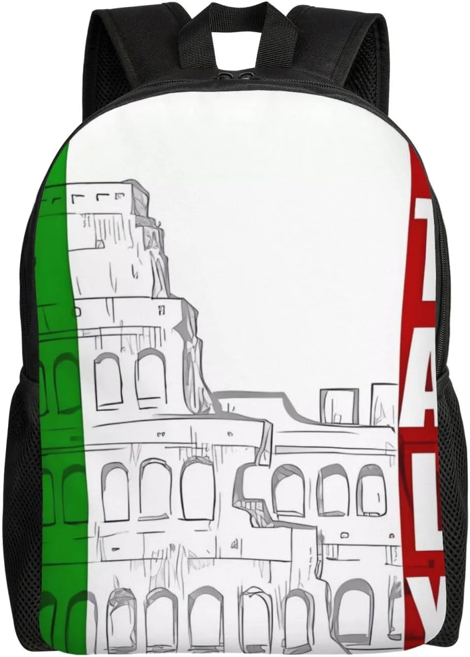 Laptop Backpack 16.1 Inch with Compartment Roman Italian Flag Laptop Bag Lightweight Casual Daypack for Travel