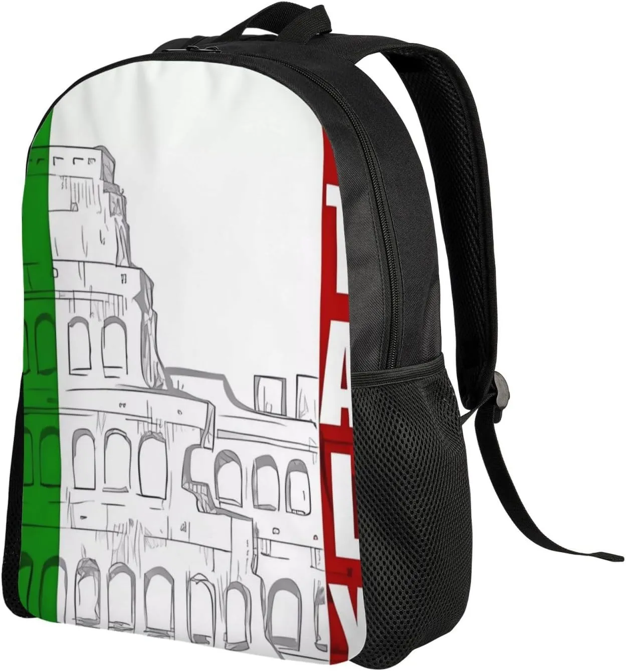 Laptop Backpack 16.1 Inch with Compartment Roman Italian Flag Laptop Bag Lightweight Casual Daypack for Travel