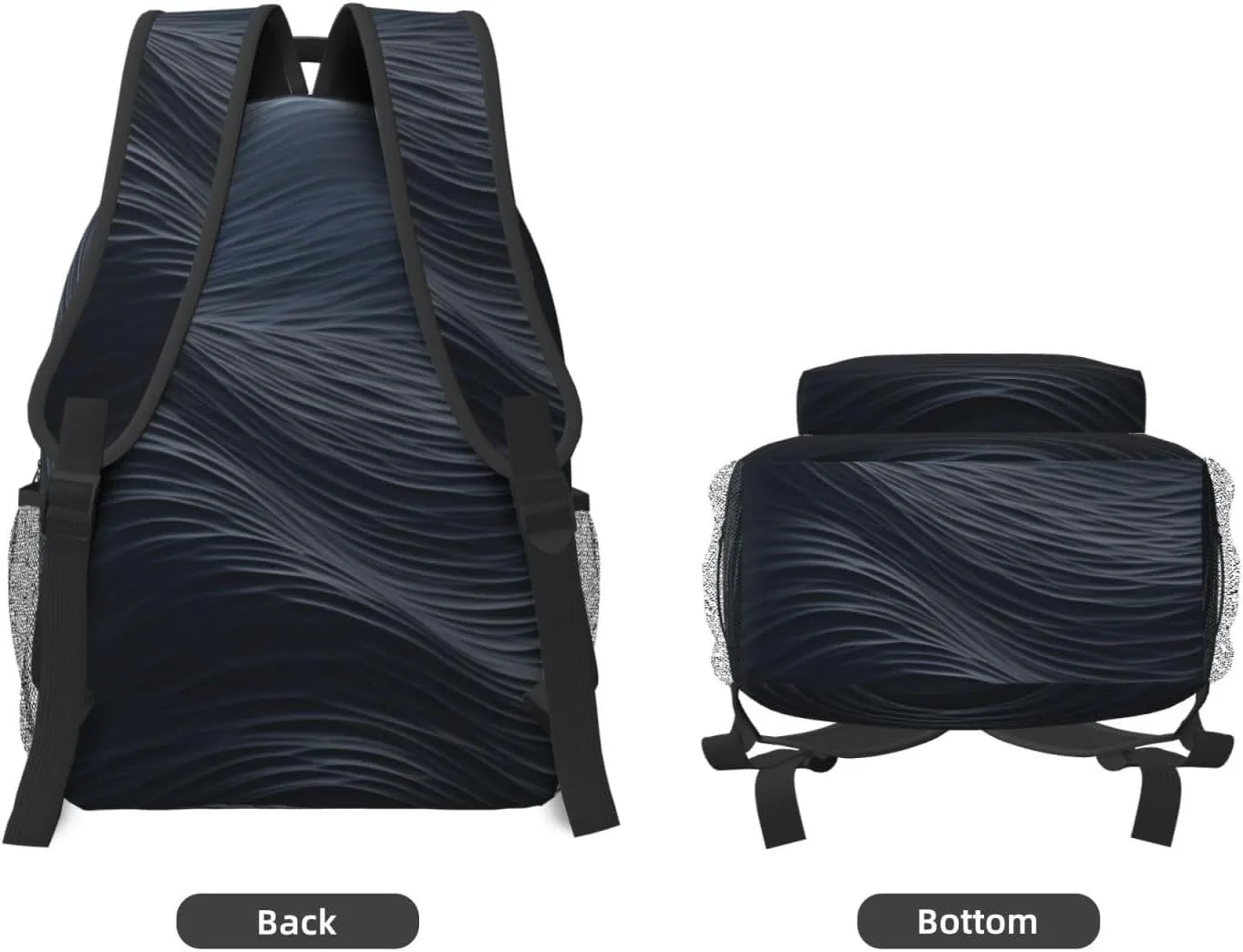 Laptop Backpack for Men Women Lightweight Travel Backpack Deep black waves Daypack Laptop Bag for Travel