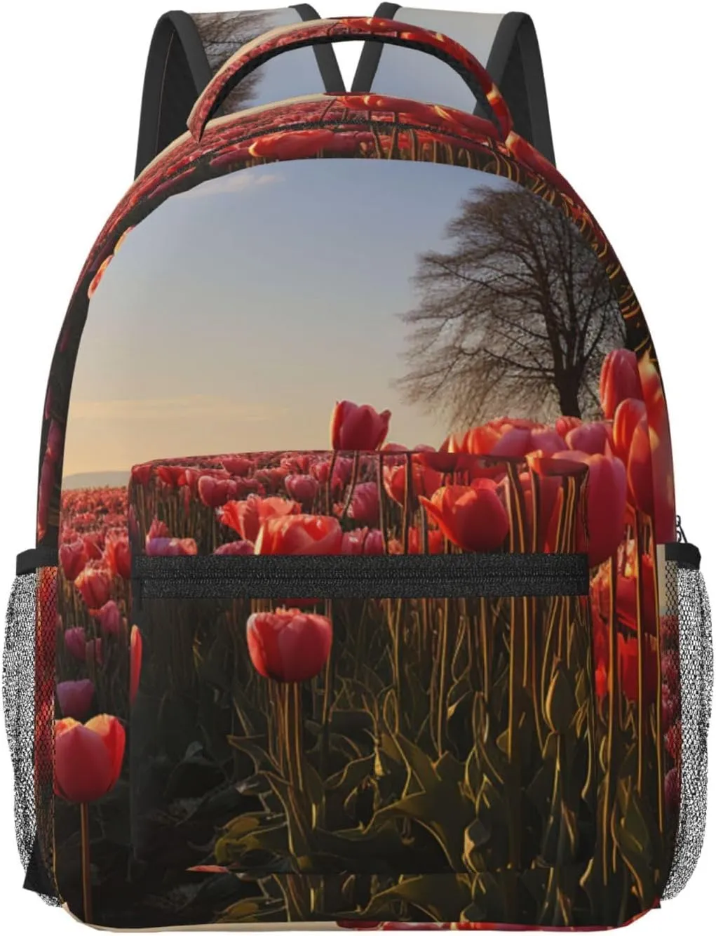 Laptop Backpack for Men Women Lightweight Travel Backpack Flower Field Daypack Laptop Bag for Travel