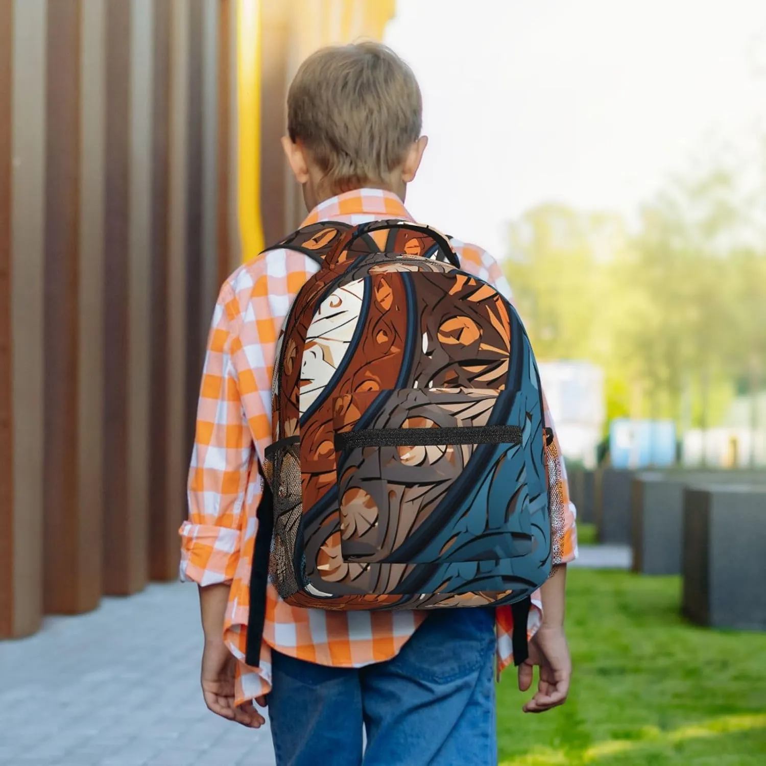Laptop Backpack for Men Women Lightweight Travel Backpack Spiral and curve patterns Daypack Laptop Bag for Travel