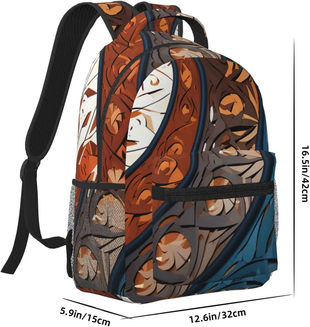 Laptop Backpack for Men Women Lightweight Travel Backpack Spiral and curve patterns Daypack Laptop Bag for Travel