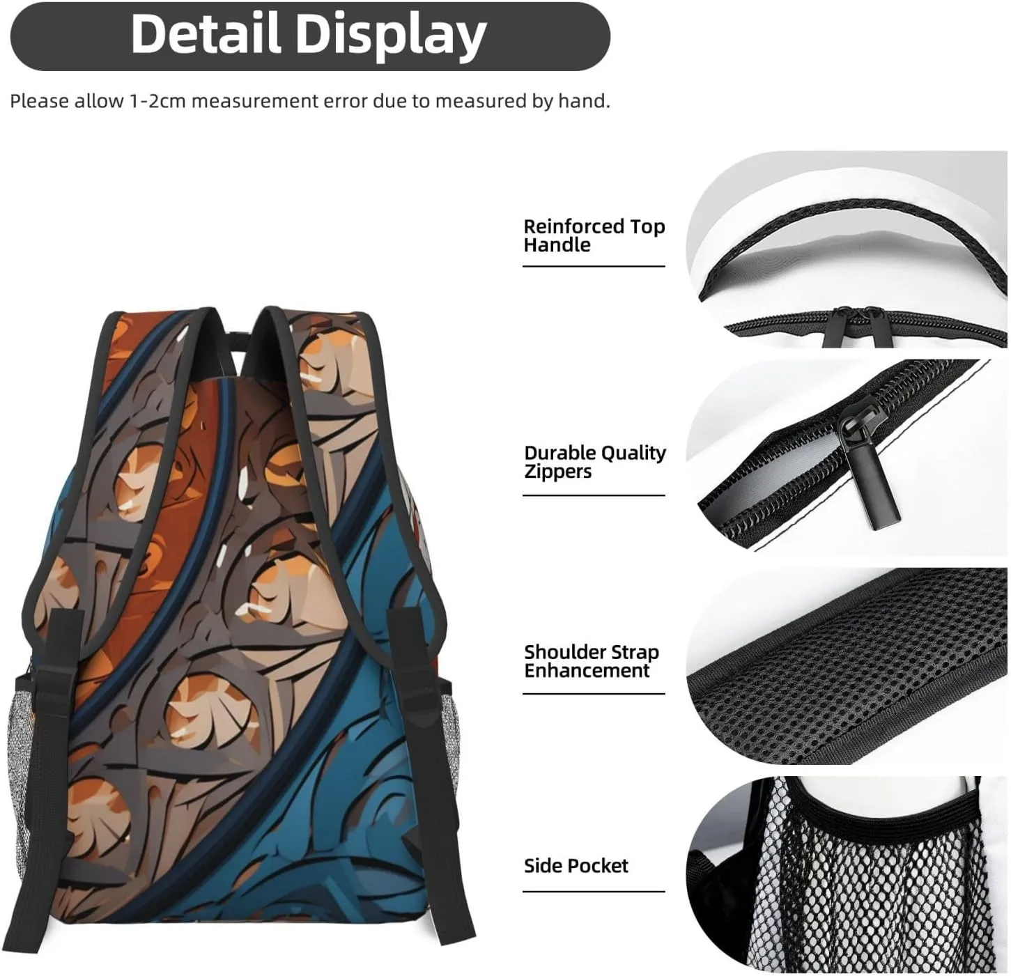 Laptop Backpack for Men Women Lightweight Travel Backpack Spiral and curve patterns Daypack Laptop Bag for Travel