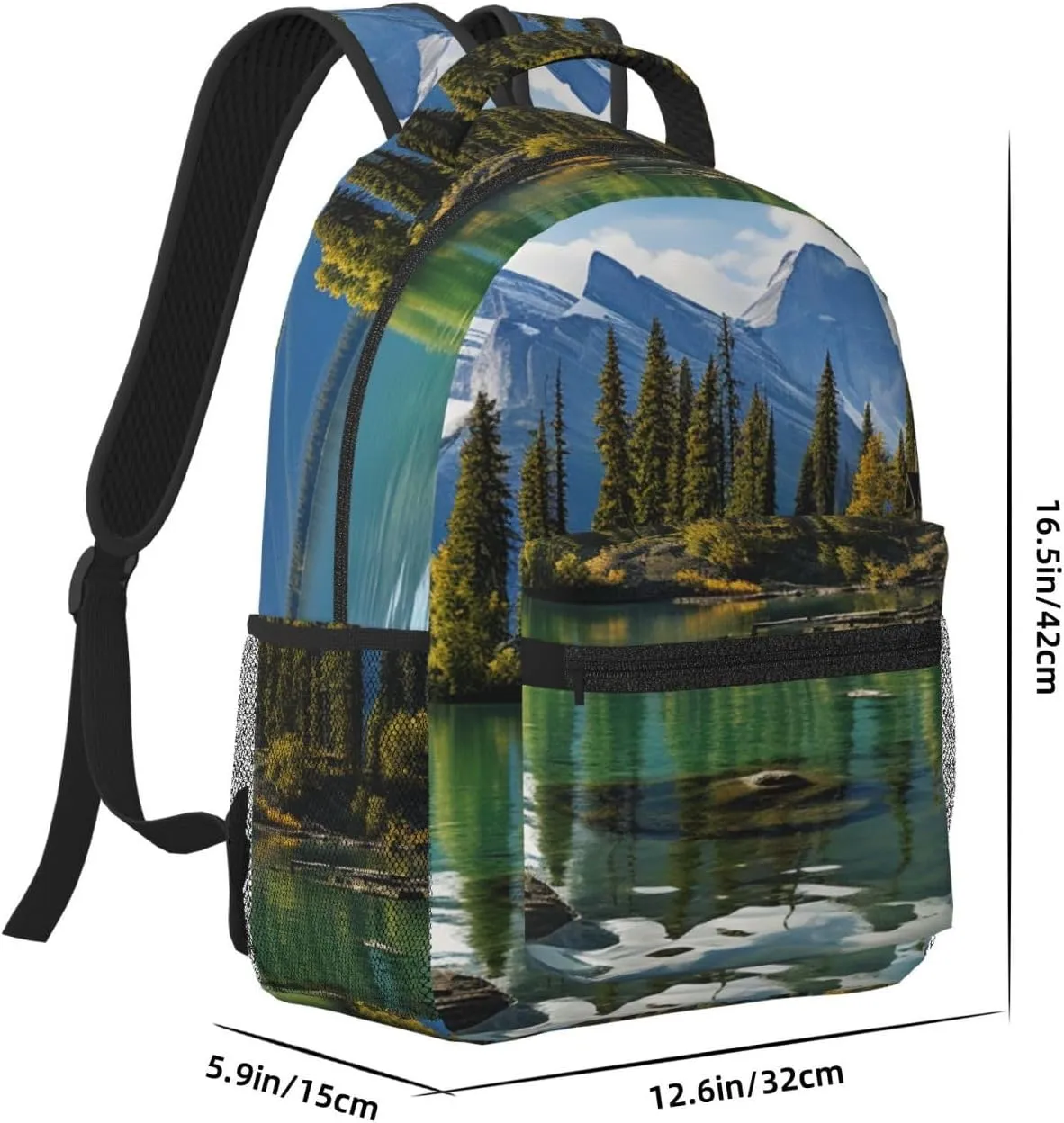 Laptop Backpack for Men Women Lightweight Travel Backpack Spirit Island in Maligne Lake Daypack Laptop Bag for Travel