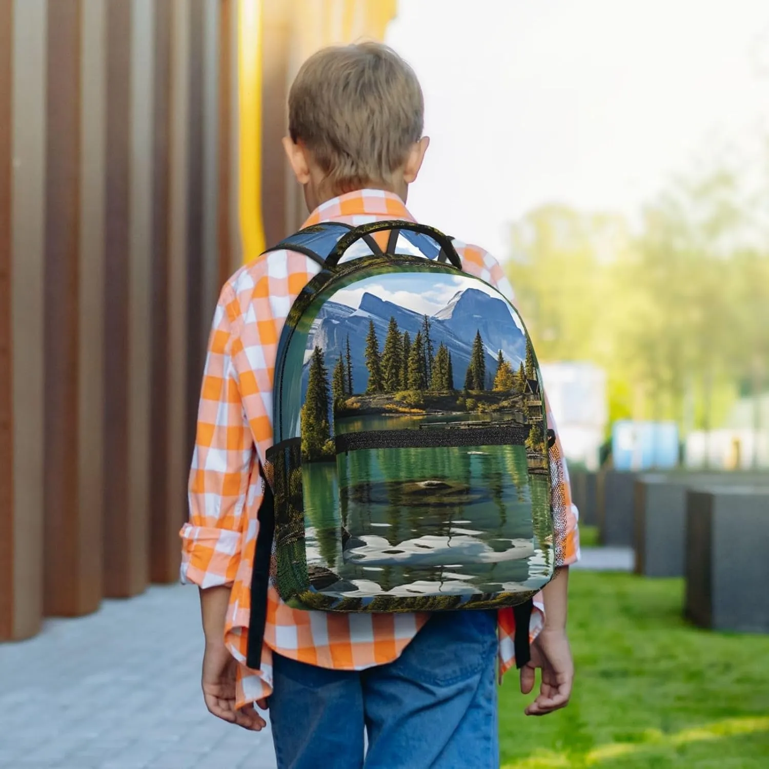 Laptop Backpack for Men Women Lightweight Travel Backpack Spirit Island in Maligne Lake Daypack Laptop Bag for Travel