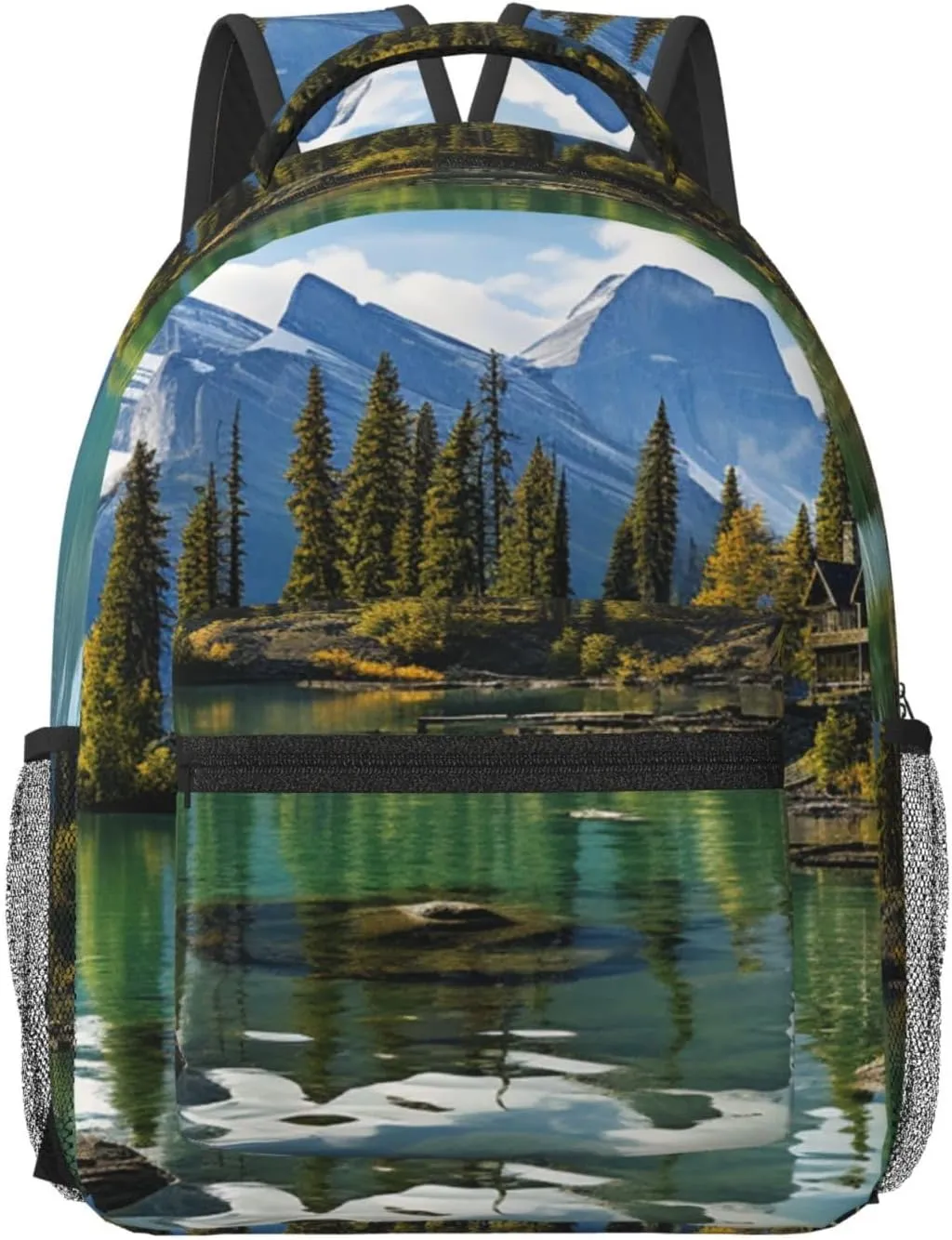 Laptop Backpack for Men Women Lightweight Travel Backpack Spirit Island in Maligne Lake Daypack Laptop Bag for Travel