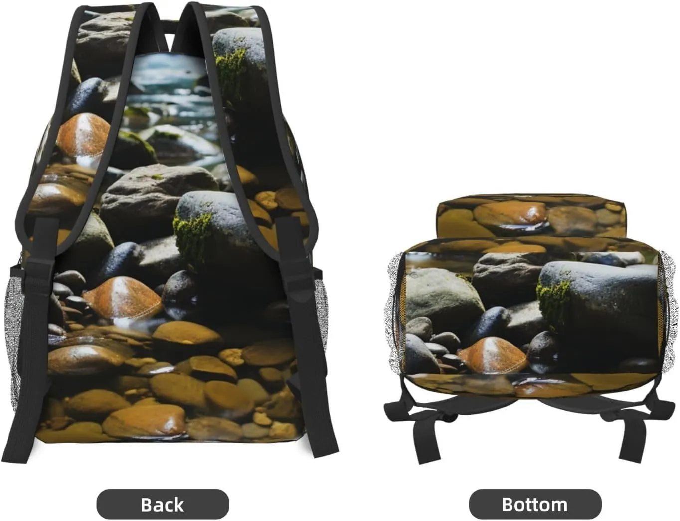 Laptop Backpack for Men Women Lightweight Travel Backpack Stream stones Daypack Laptop Bag for Travel