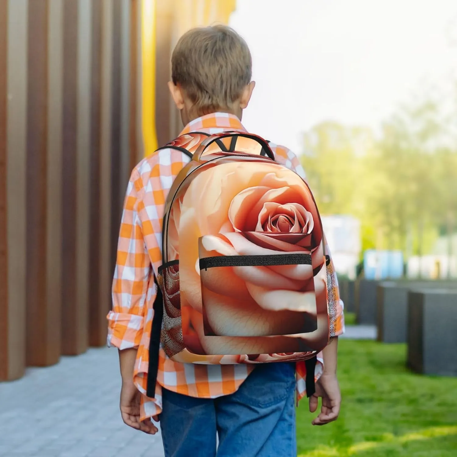 Laptop Backpack for Men Women Lightweight Travel Backpack Vintage Rose Blooms Daypack Laptop Bag for Travel