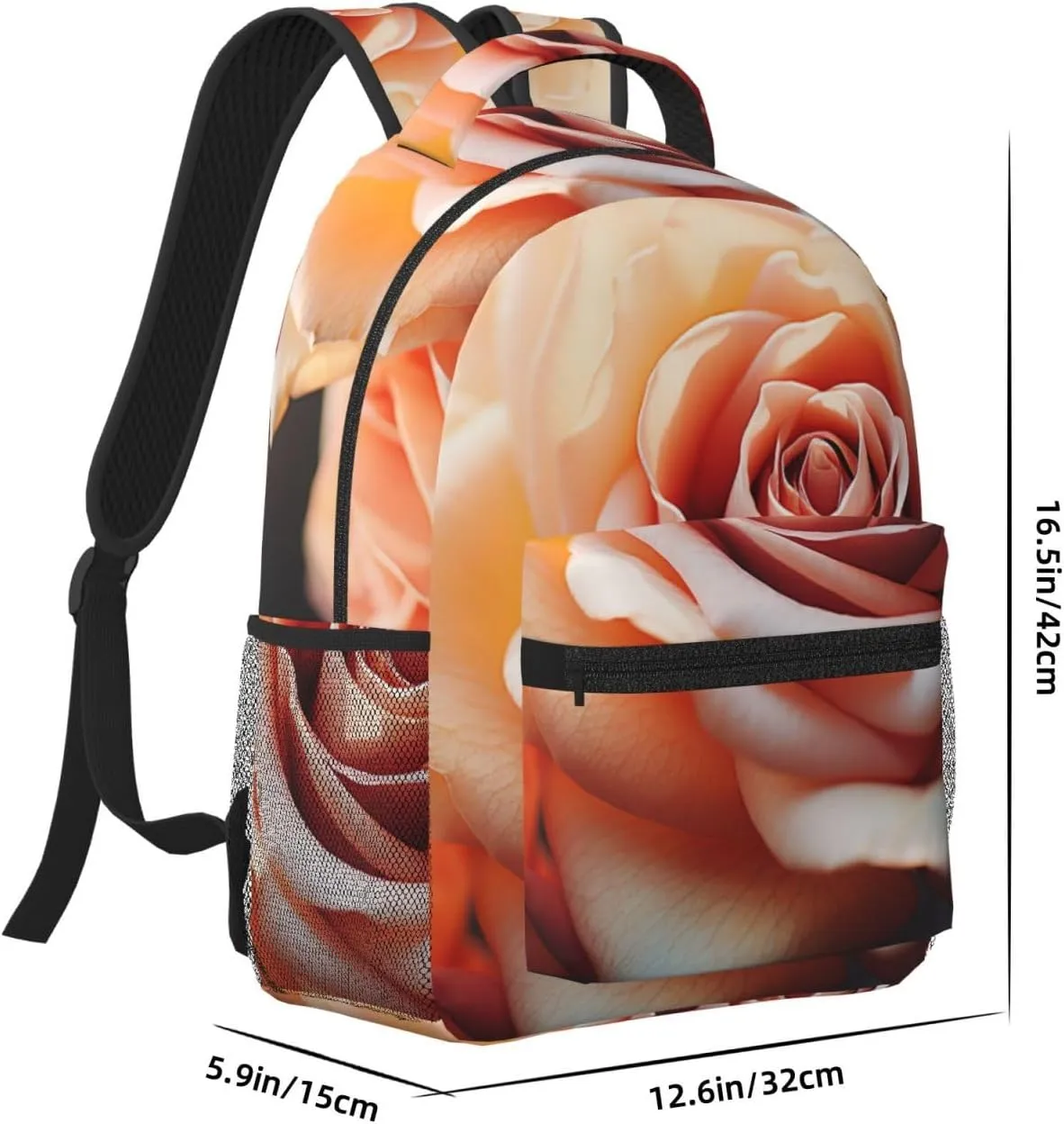 Laptop Backpack for Men Women Lightweight Travel Backpack Vintage Rose Blooms Daypack Laptop Bag for Travel