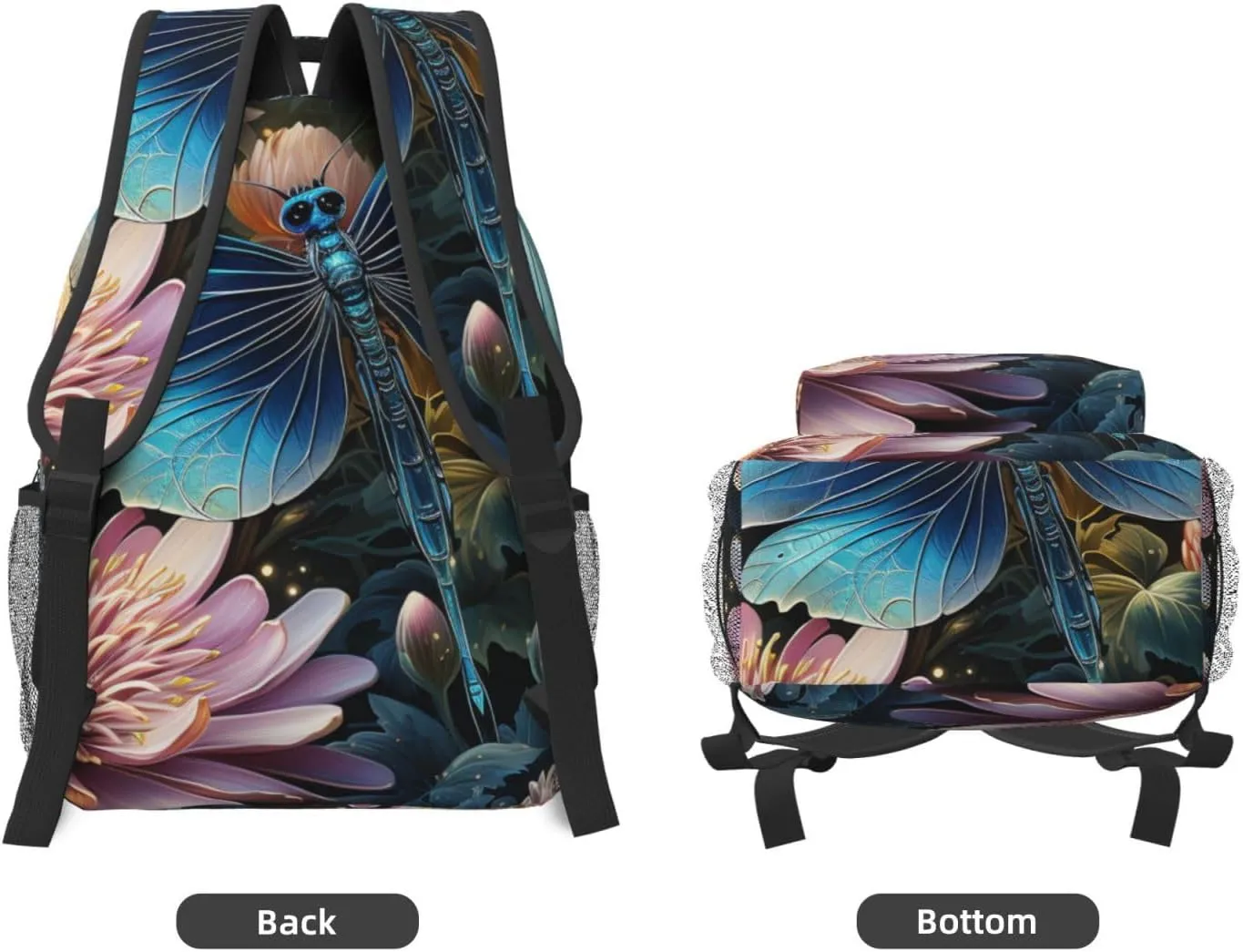 Laptop Backpack for Men Women Lightweight Travel Backpack Water lily and dragonfly Daypack Laptop Bag for Travel