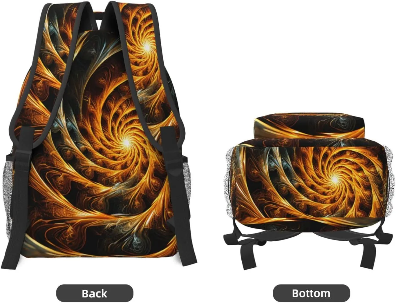Laptop Backpack for Men Women Lightweight Travel Backpack Yellow Abstract Spiral Daypack Laptop Bag for Travel