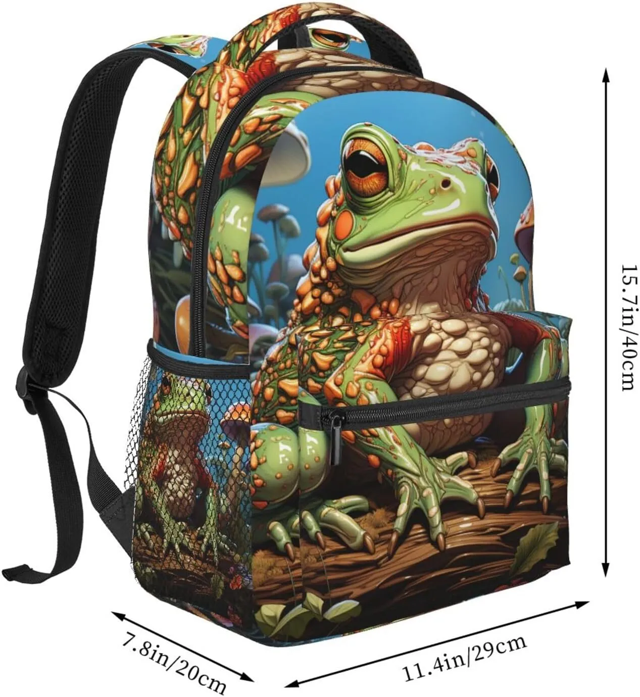 Laptop Backpack for Men Women Lightweight Travel Daypack Cartoon Frog Backpack Rucksack for Work