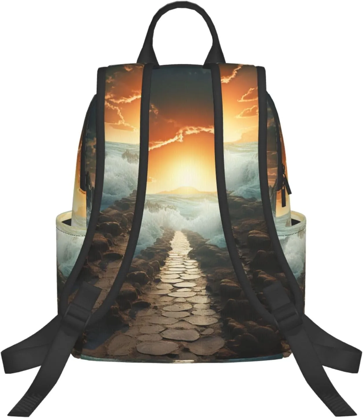 Laptop Backpack Lightweight Backpack for Men Women Daypack Divided Sea Pathway Laptop Bag Casual Backpack for Travel