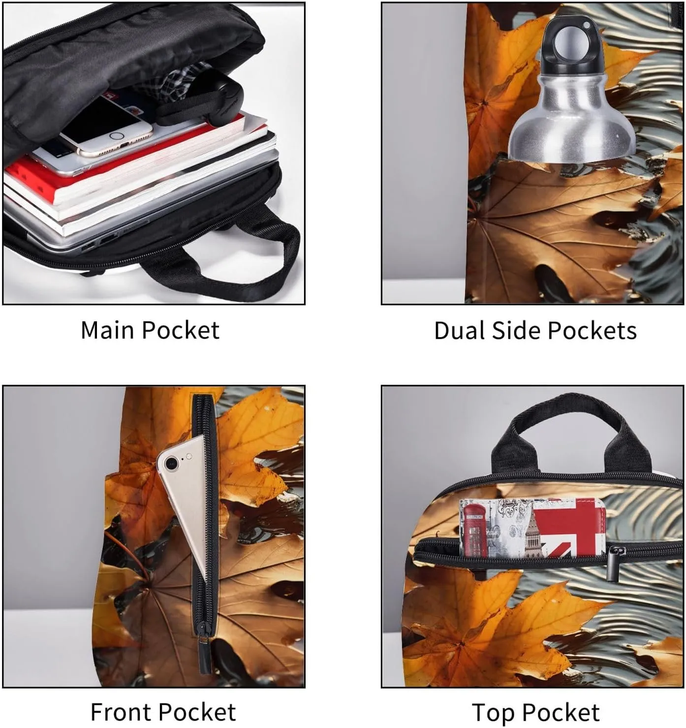 Laptop Backpack Lightweight Backpack for Men Women Daypack Fall Leaves Laptop Bag Casual Backpack for Travel