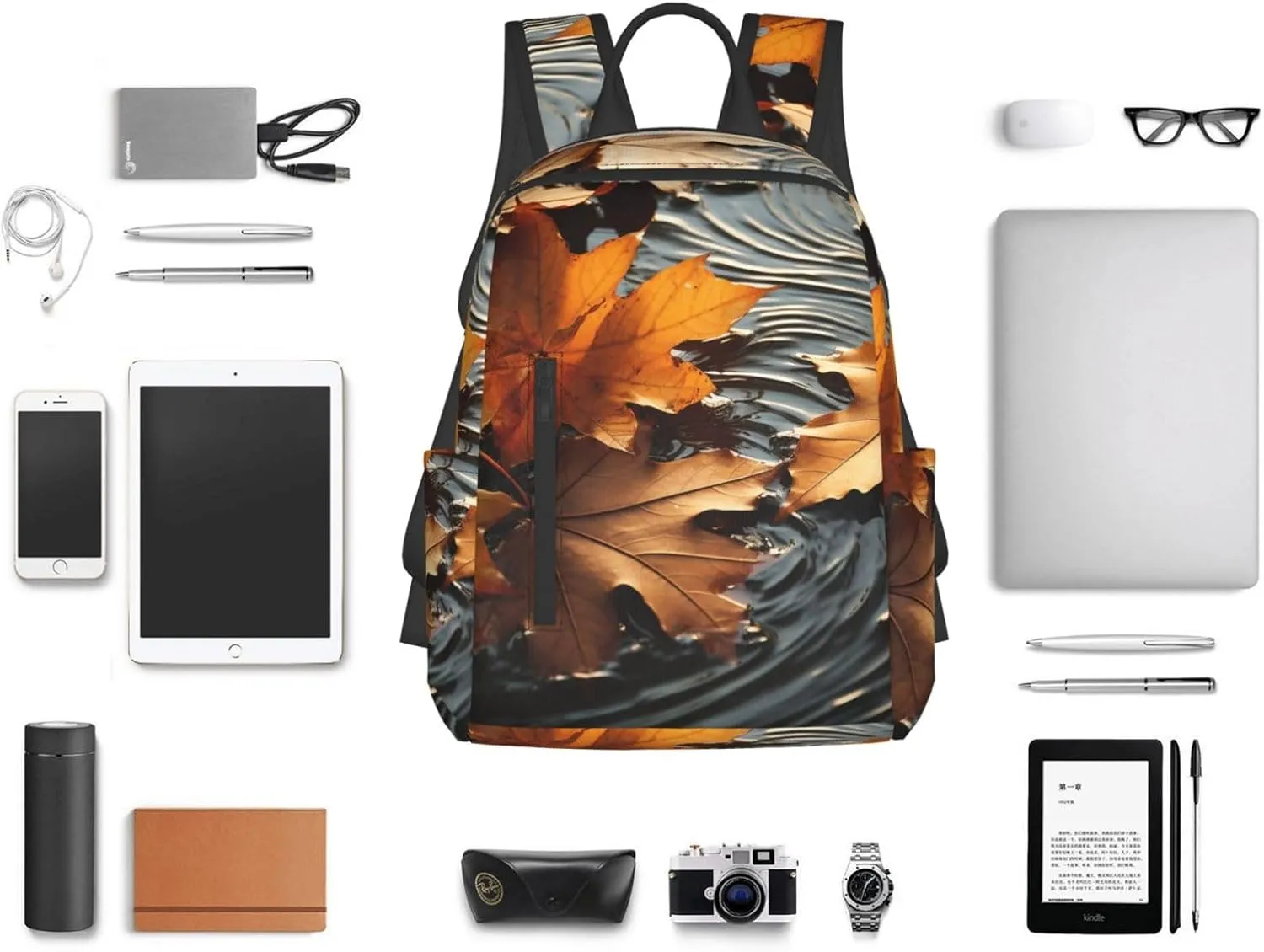 Laptop Backpack Lightweight Backpack for Men Women Daypack Fall Leaves Laptop Bag Casual Backpack for Travel