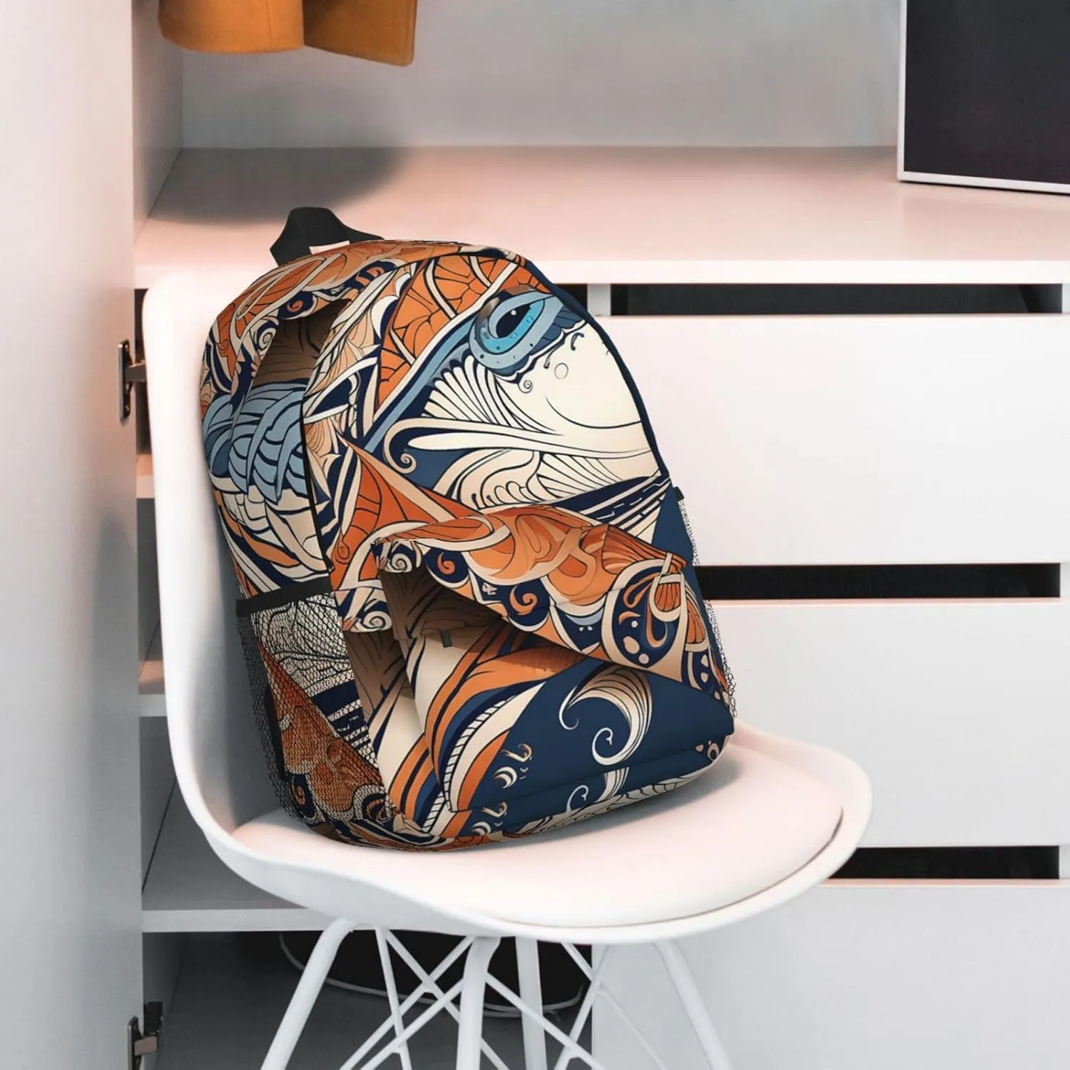 Laptop Backpack Lightweight Backpack for Men Women Daypack Shark with tribal pattern Laptop Bag Casual Backpack for Travel