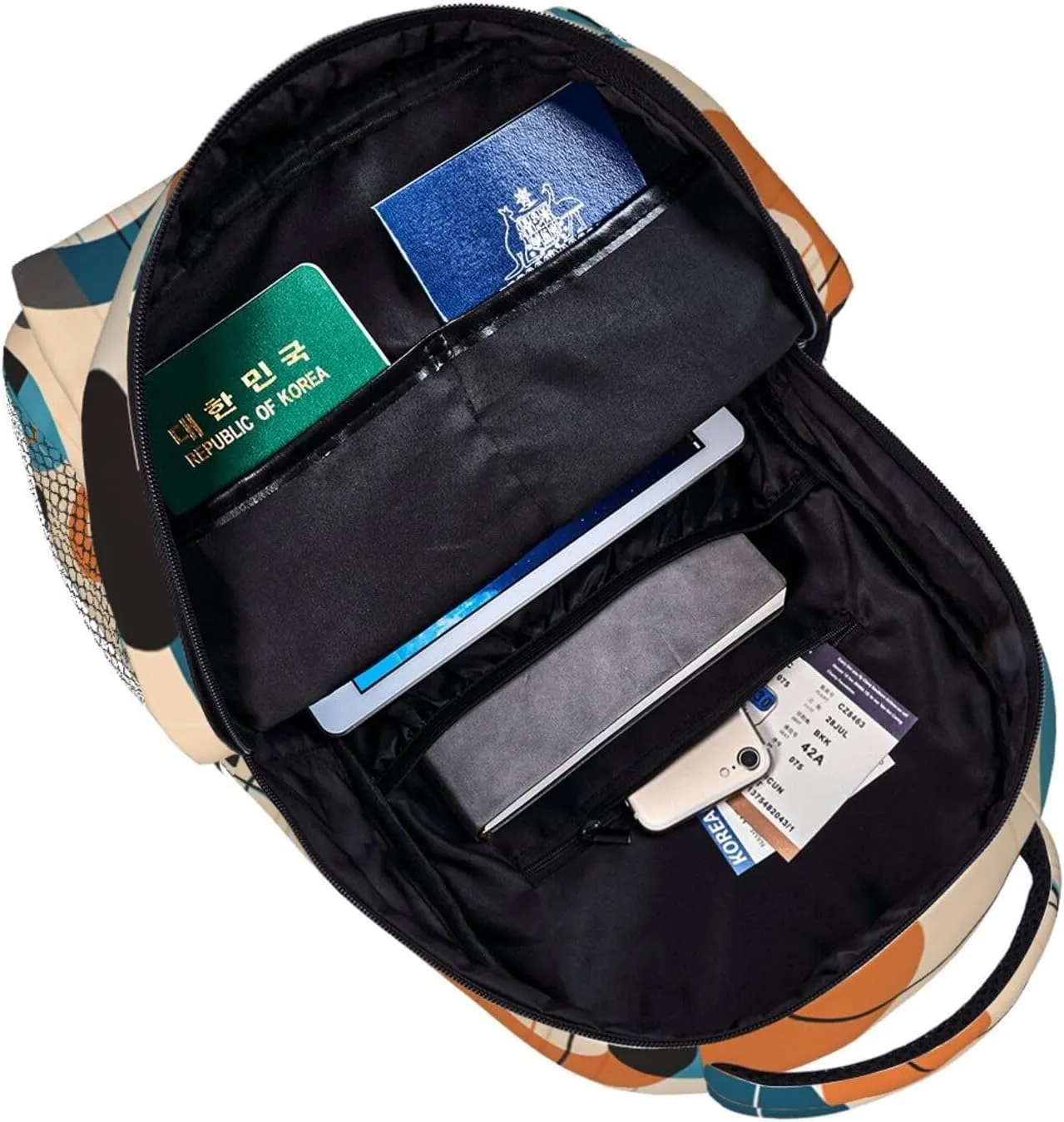 Laptop Backpack Lightweight Daypack for Men Women Echo Shapes & Circles Backpack Laptop Bag for Travel Hiking