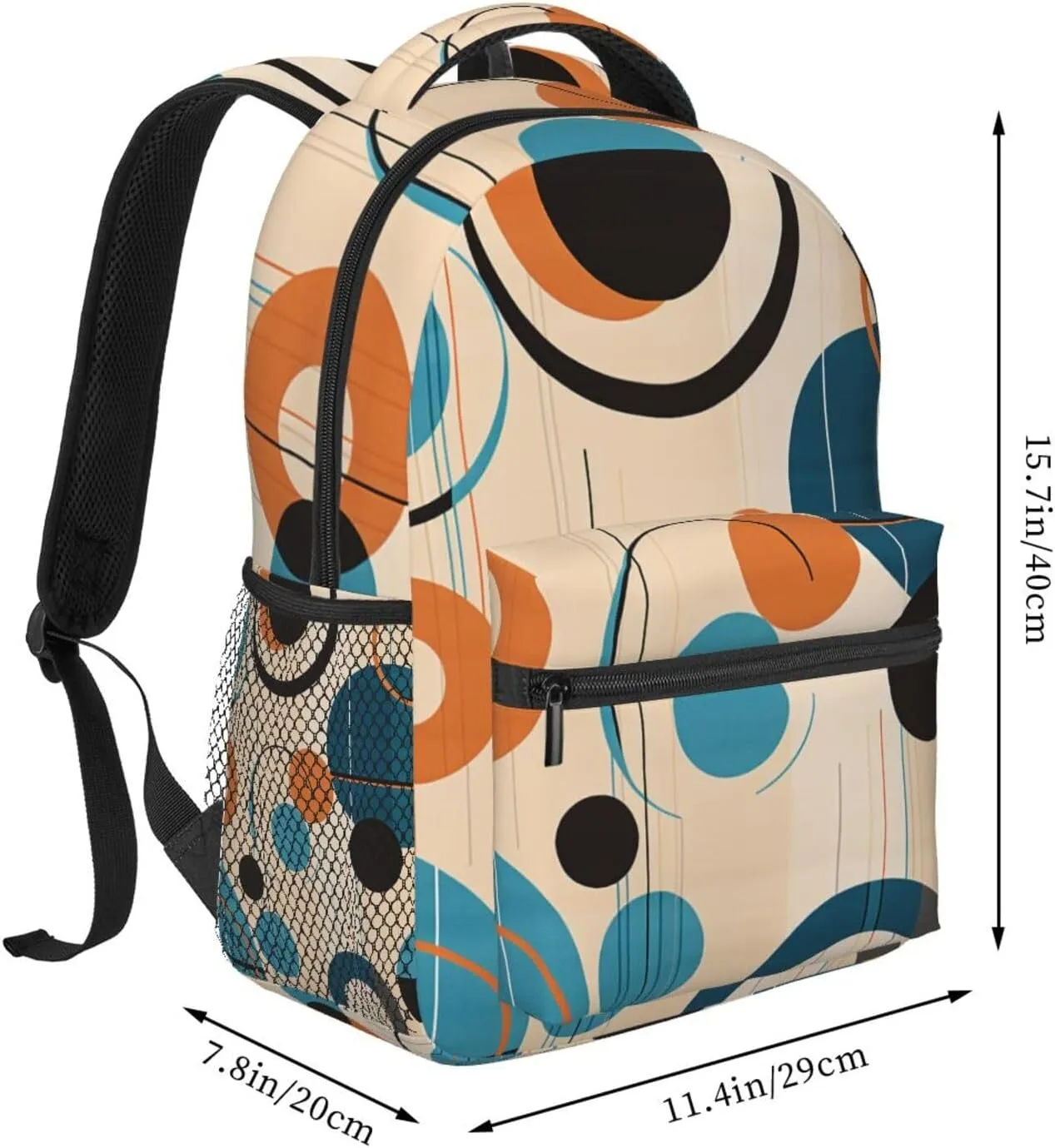 Laptop Backpack Lightweight Daypack for Men Women Echo Shapes & Circles Backpack Laptop Bag for Travel Hiking