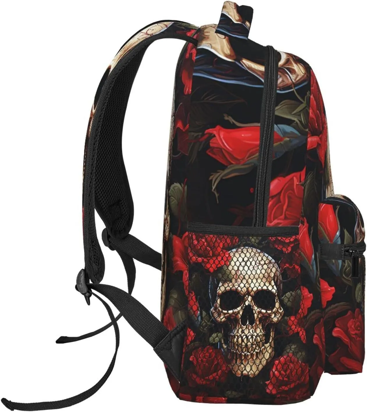 Laptop Backpack Lightweight Daypack for Men Women Skull Rose-Red Backpack Laptop Bag for Travel Hiking