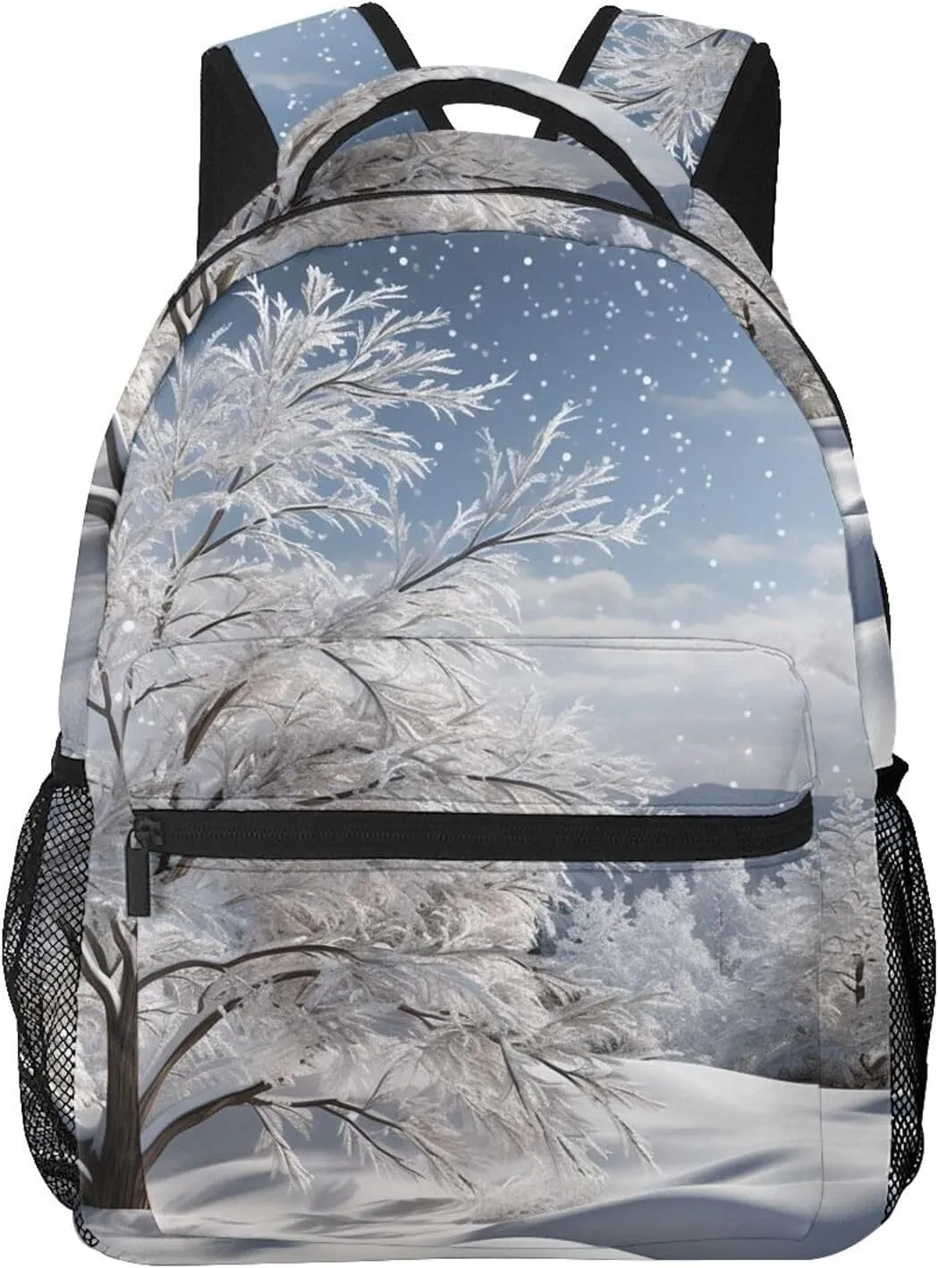 Laptop Backpack Lightweight Daypack for Men Women Snowflake Pine Tree Backpack Laptop Bag for Travel Hiking