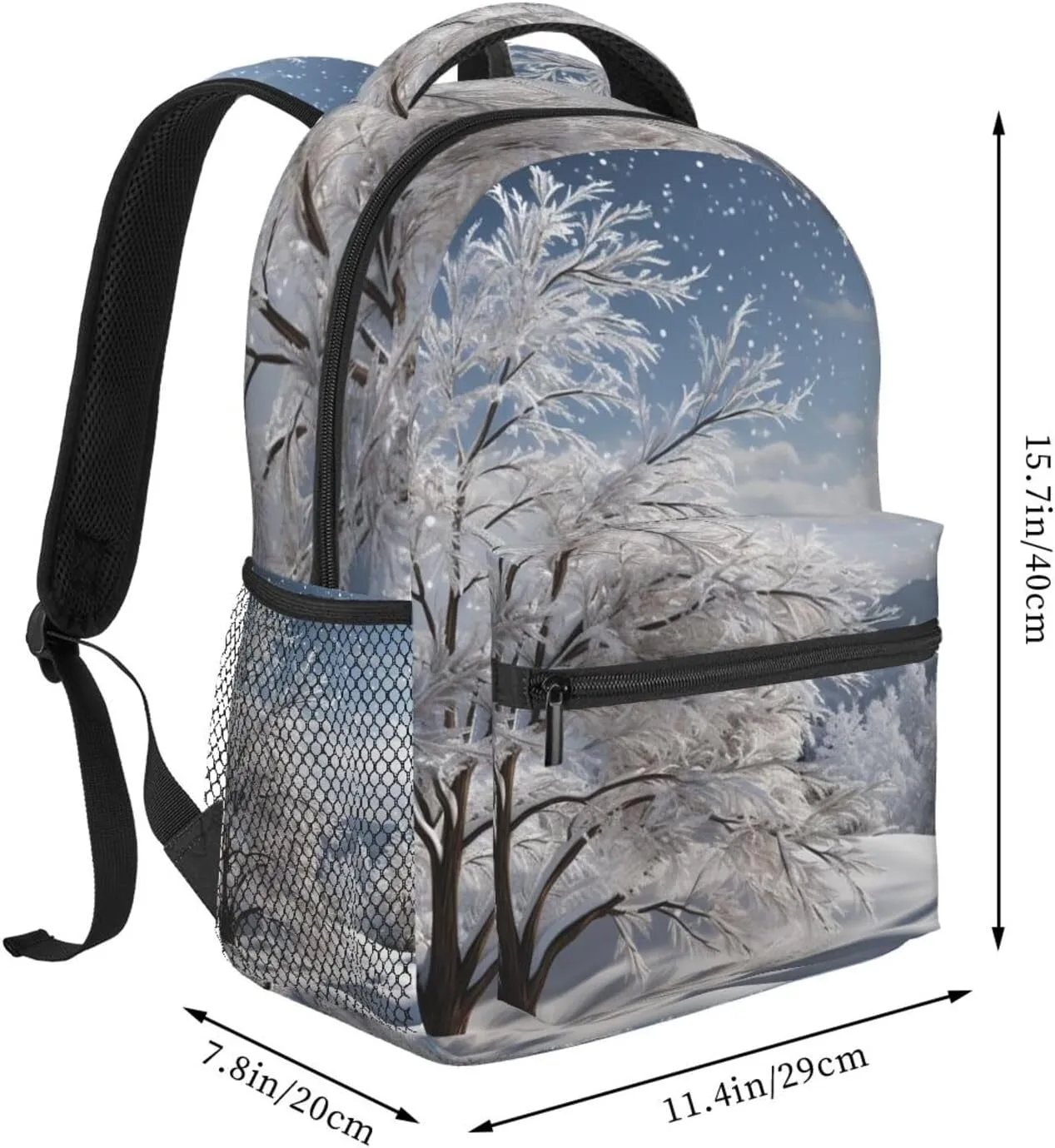 Laptop Backpack Lightweight Daypack for Men Women Snowflake Pine Tree Backpack Laptop Bag for Travel Hiking