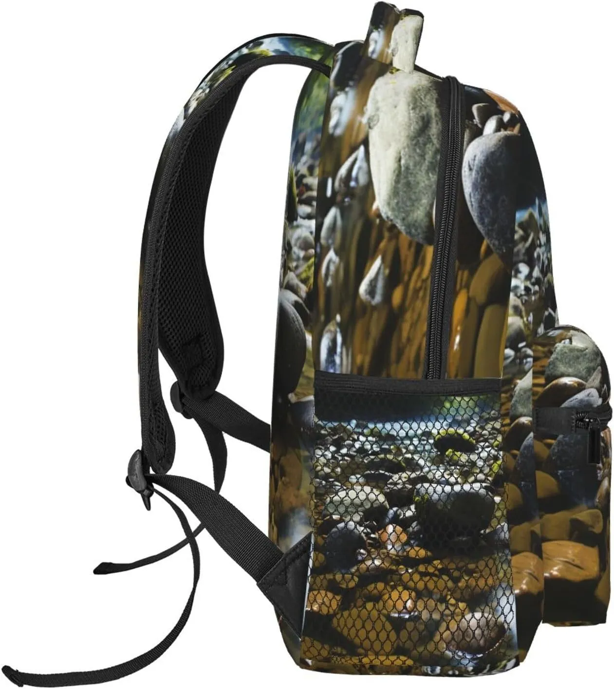 Laptop Backpack Lightweight Daypack for Men Women Stream stones Backpack Laptop Bag for Travel Hiking