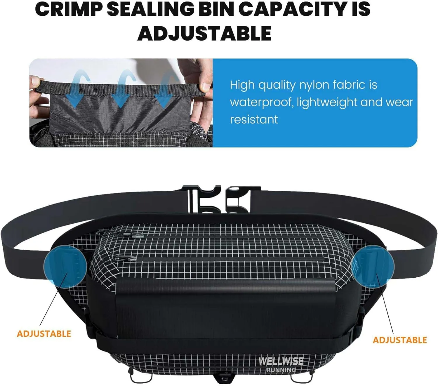 Large Waterproof Waist Bag for Hiking & Outdoor - Adjustable Utility Bumbag with Thickened Padding, Bottle Holder & Hiking Pole Attachment | Men's Durable Waist Pack for Trekking & Work (Black)