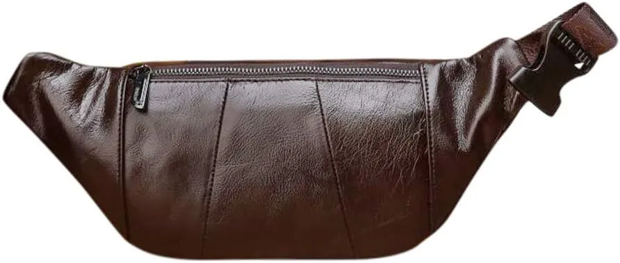 Leather Fanny Pack Mens Genuine Leather Waist Bag Sport Travel Hiking